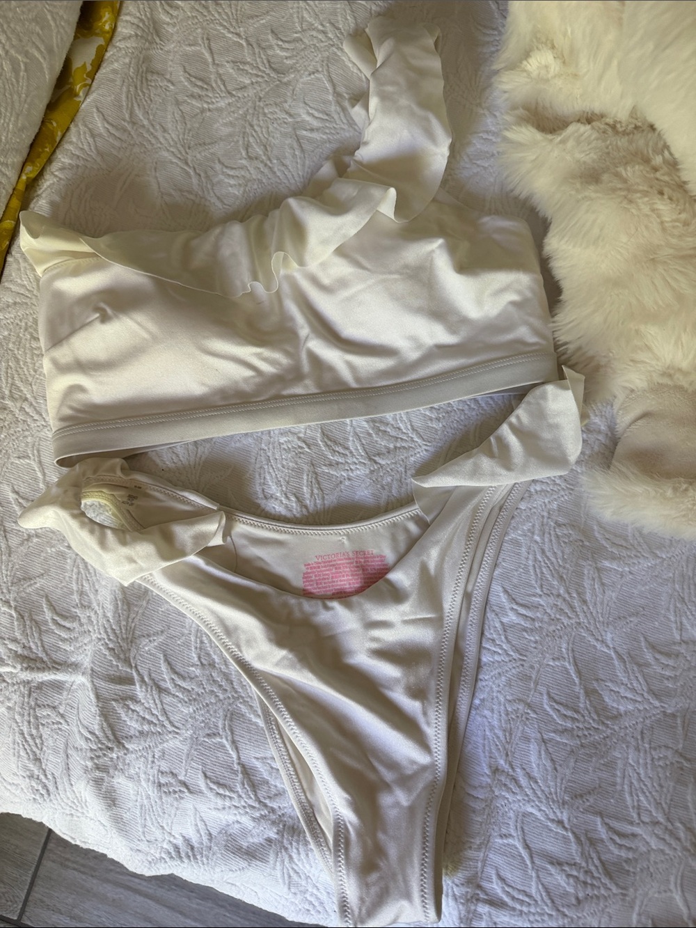 Victoria's Secret Cream Ruffle Bikini Set